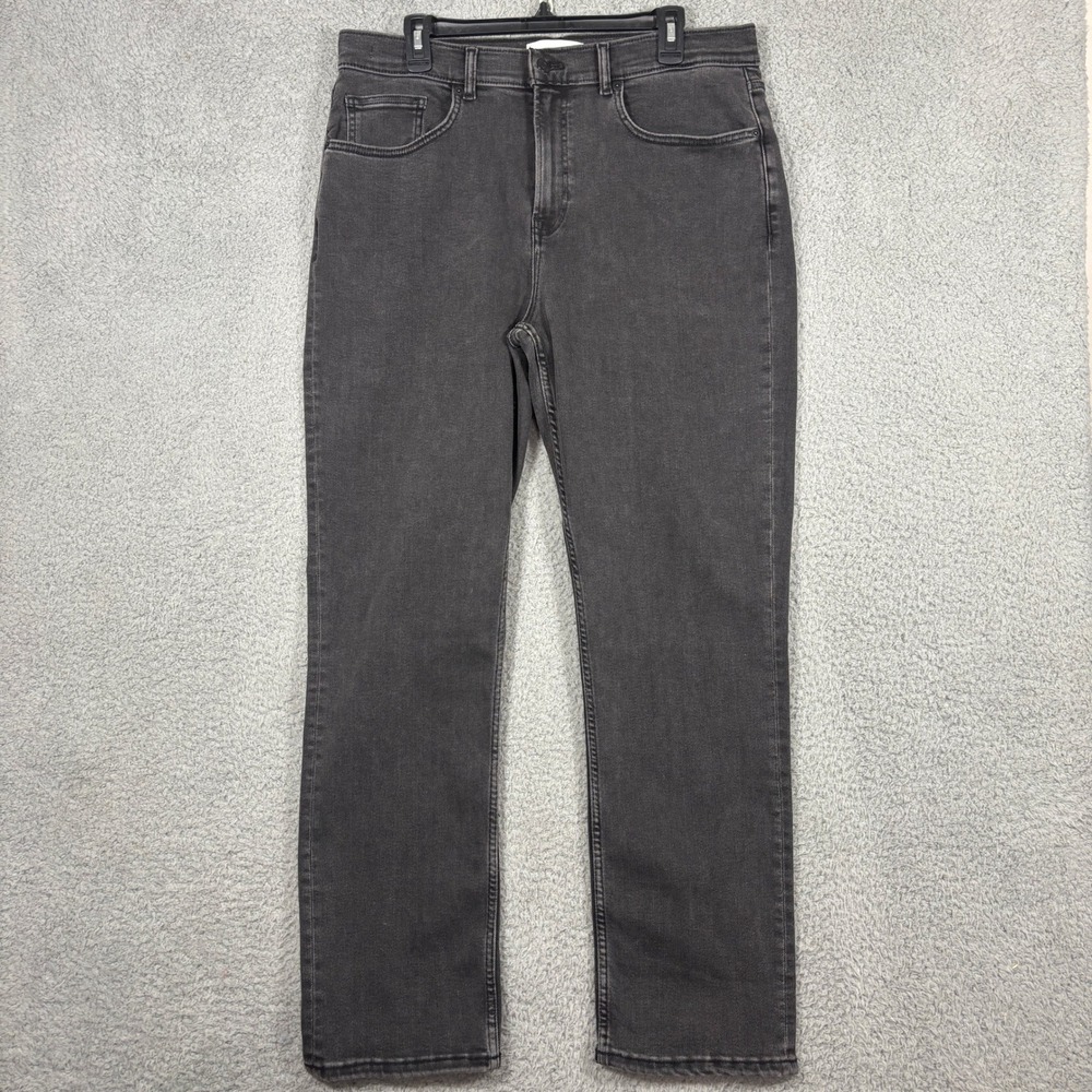 Fabletics Jeans Mens 35x32 (Fits 36x31) Gray Straight Leg Stretch 5-Pocket Denim